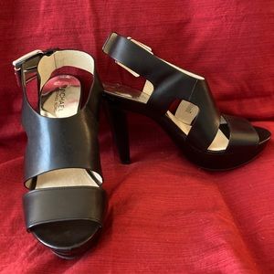 MICHAEL Kors Carla Leather Platform Kone Sandals